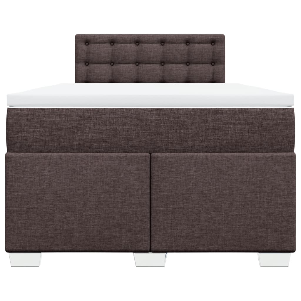 Sommier à lattes de lit et matelas marron foncé 120x190cm tissu - XIOS