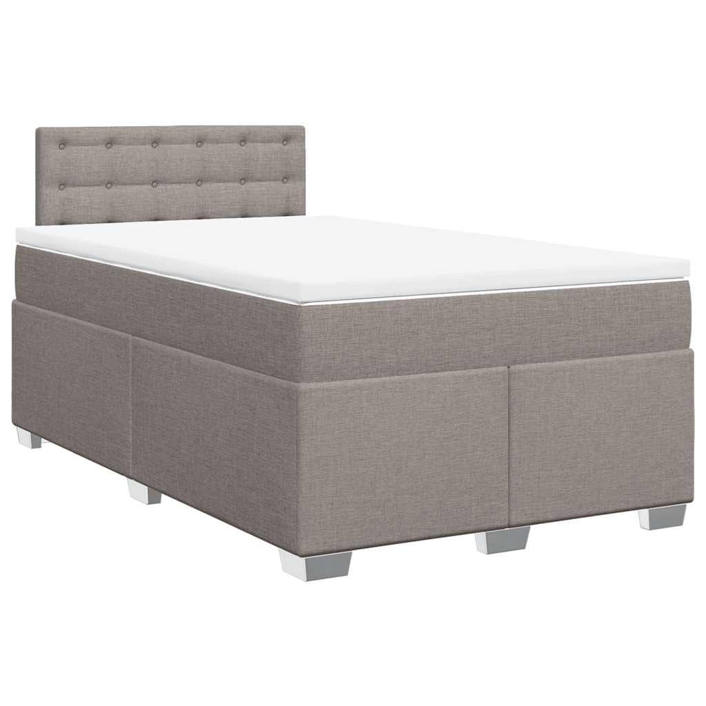 Sommier à lattes de lit avec matelas taupe 120x190 cm tissu - XIOS
