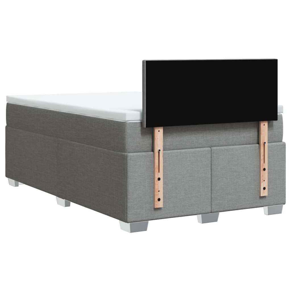 Sommier à lattes de lit avec matelas Gris clair 120x200cm Tissu - XIOS