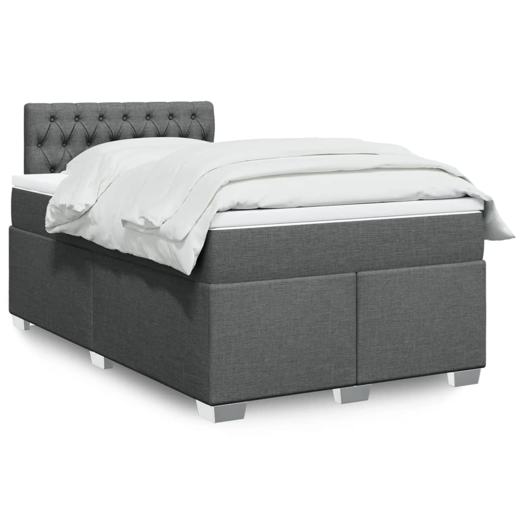 Sommier à lattes de lit avec matelas Gris foncé 120x200cm Tissu - XIOS