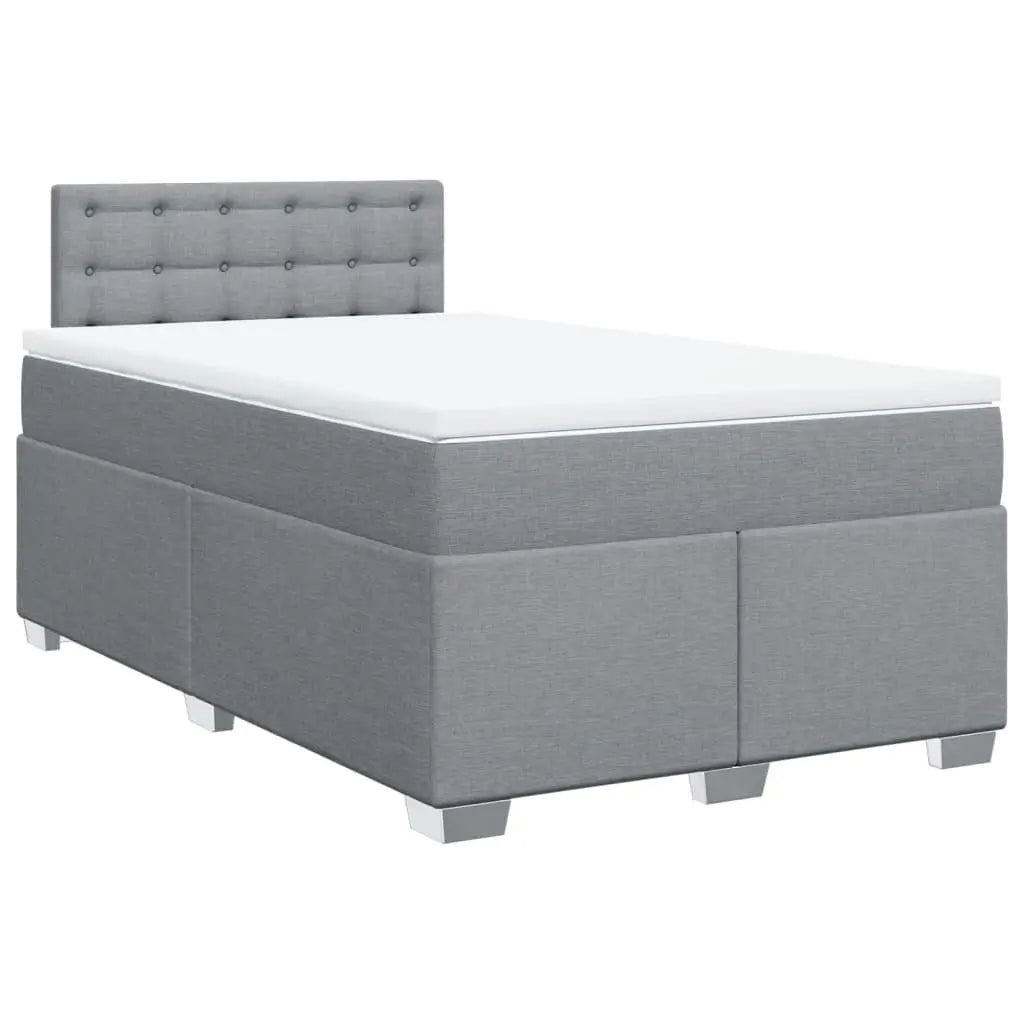 Sommier à lattes de lit avec matelas Gris clair 120x200cm Tissu - XIOS