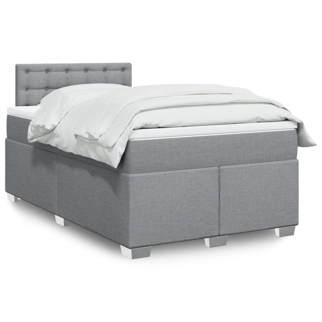 Sommier à lattes de lit avec matelas Gris clair 120x200cm Tissu - XIOS