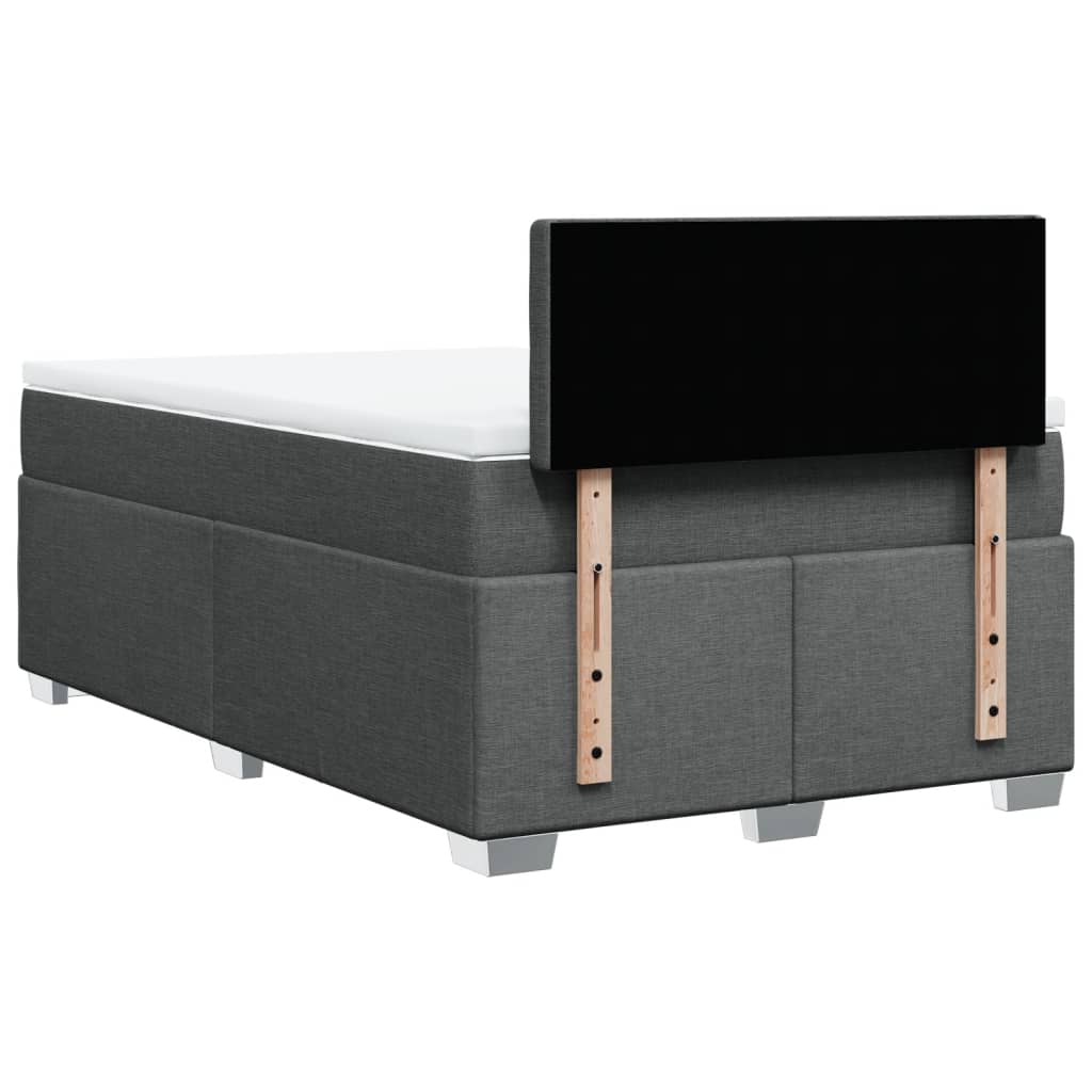Sommier à lattes de lit avec matelas Gris foncé 120x200cm Tissu - XIOS