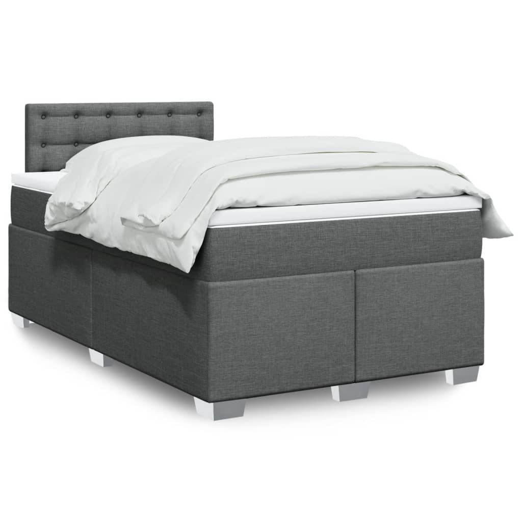 Sommier à lattes de lit avec matelas Gris foncé 120x200cm Tissu - XIOS