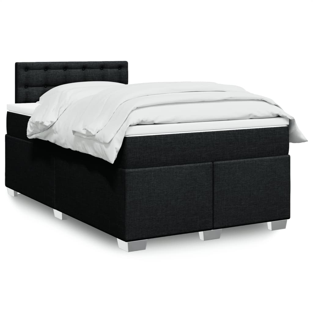 Sommier à lattes de lit avec matelas Noir 120x200 cm Tissu - XIOS