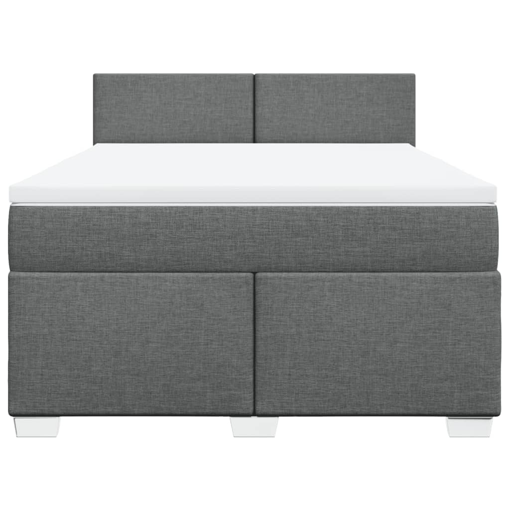 Sommier à lattes de lit avec matelas Gris foncé 140x190cm Tissu - XIOS