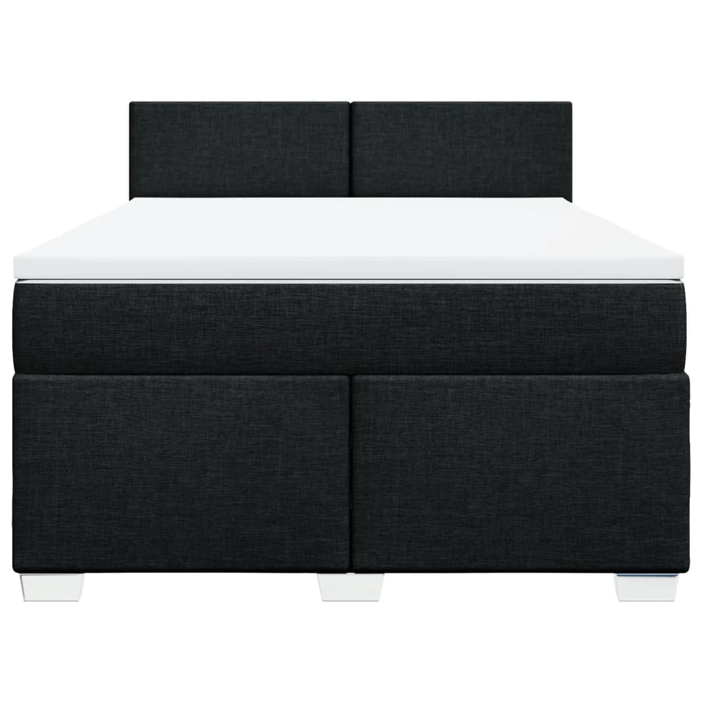 Sommier à lattes de lit avec matelas Noir 140x190 cm Tissu - XIOS