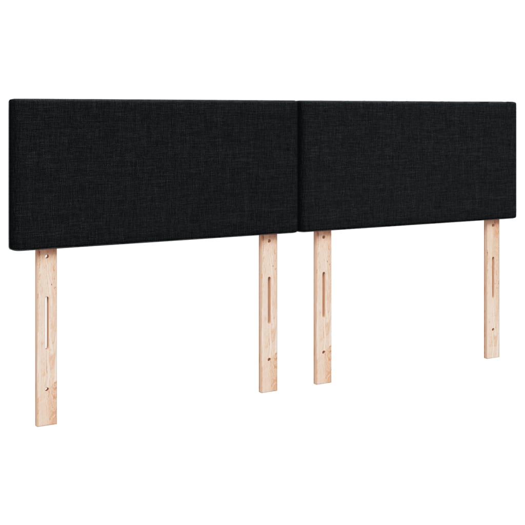 Sommier à lattes de lit avec matelas Noir 140x190 cm Tissu - XIOS