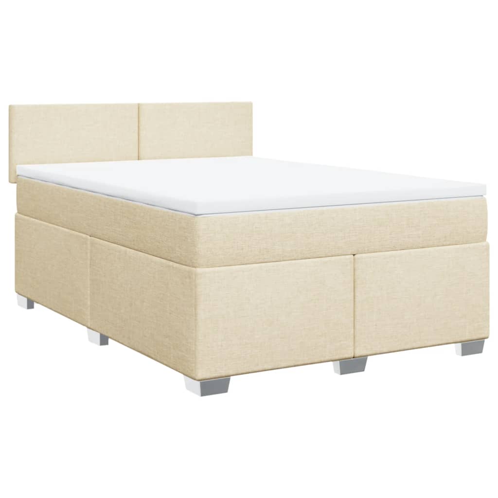 Sommier à lattes de lit avec matelas Crème 140x190 cm Tissu - XIOS