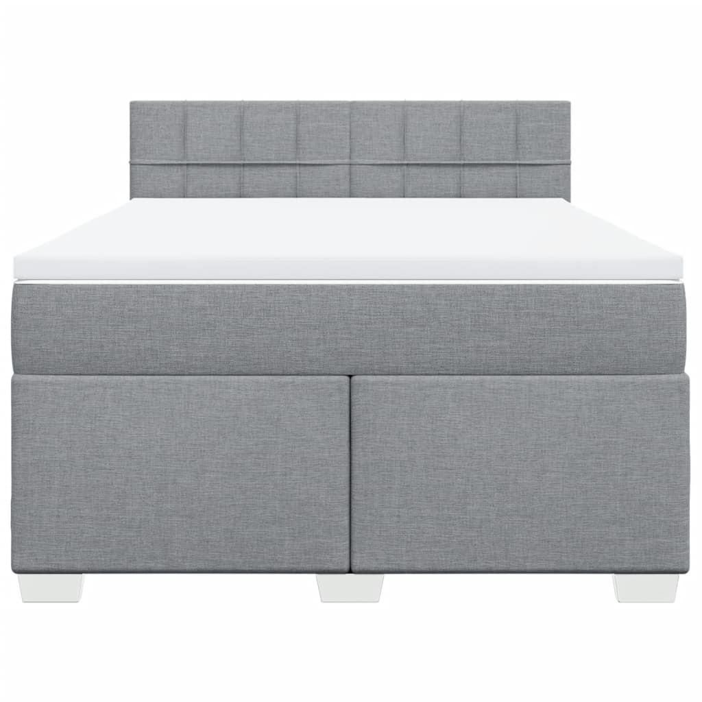 Sommier à lattes de lit avec matelas Gris clair 140x190cm Tissu - XIOS