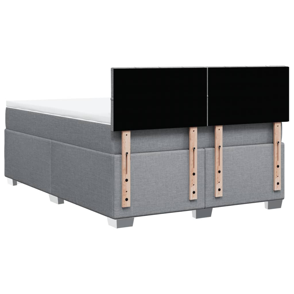 Sommier à lattes de lit avec matelas Gris clair 140x190cm Tissu - XIOS