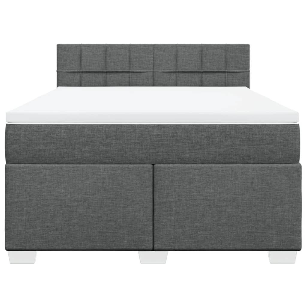 Sommier à lattes de lit avec matelas Gris foncé 140x190cm Tissu - XIOS