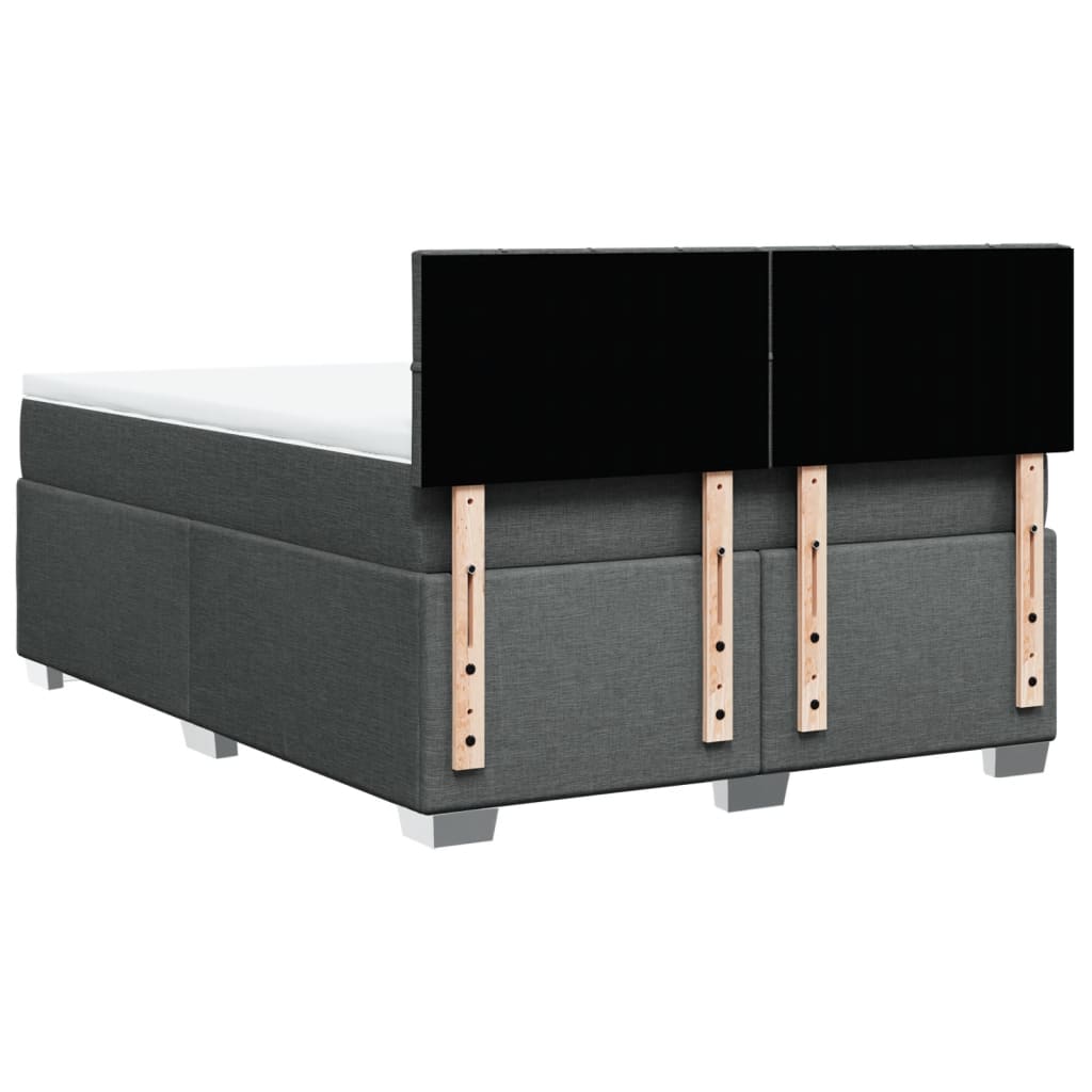 Sommier à lattes de lit avec matelas Gris foncé 140x190cm Tissu - XIOS