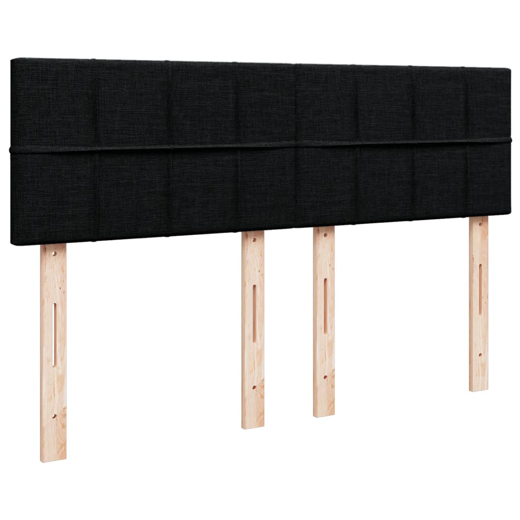 Sommier à lattes de lit avec matelas Noir 140x190 cm Tissu - XIOS