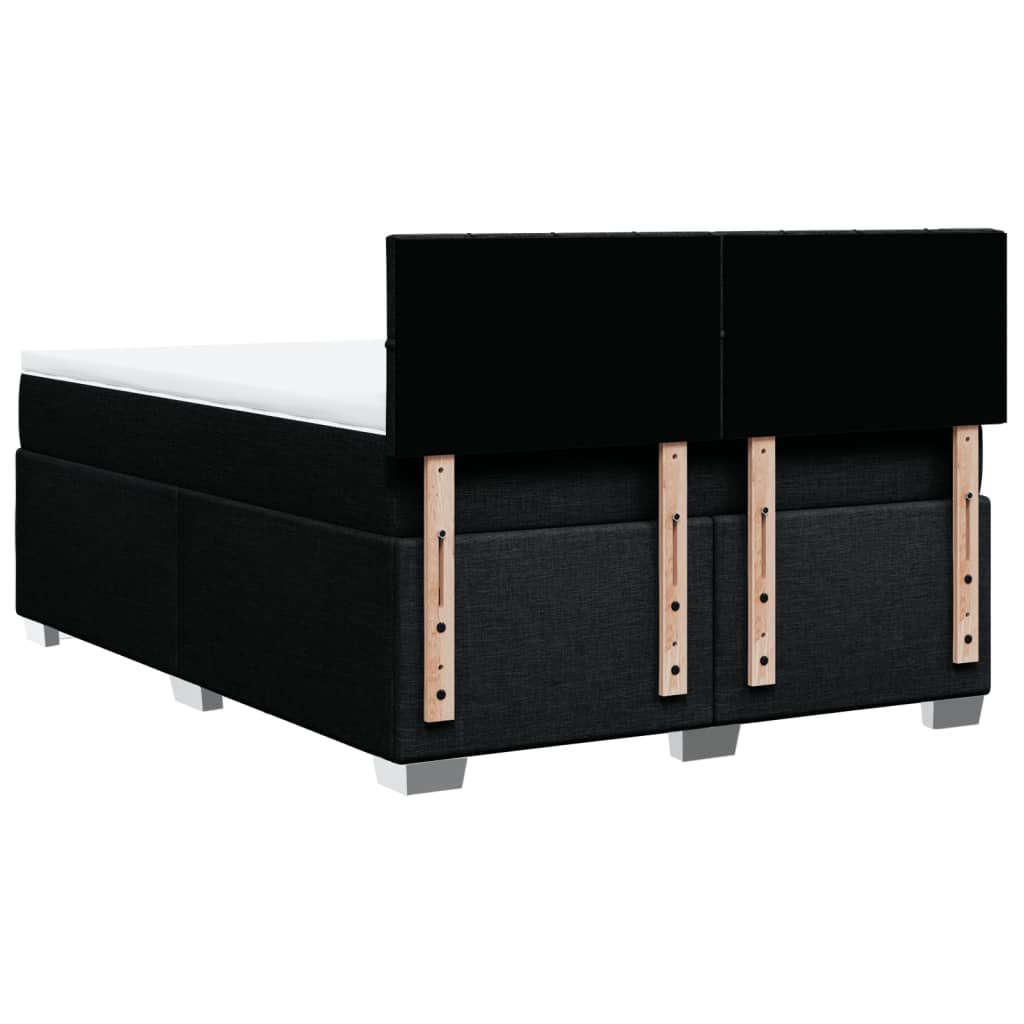 Sommier à lattes de lit avec matelas Noir 140x190 cm Tissu - XIOS