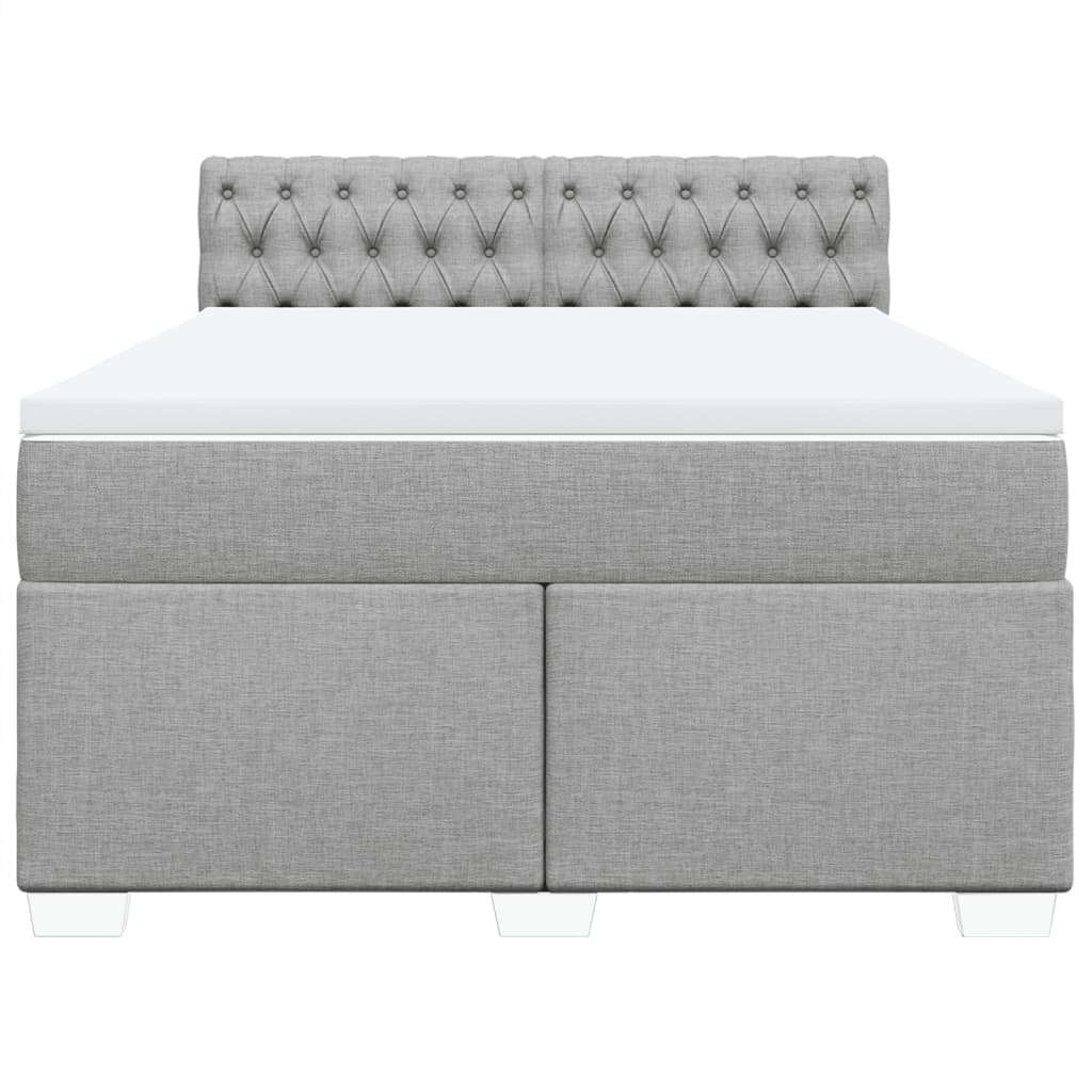 Sommier à lattes de lit avec matelas Gris clair 140x190cm Tissu - XIOS