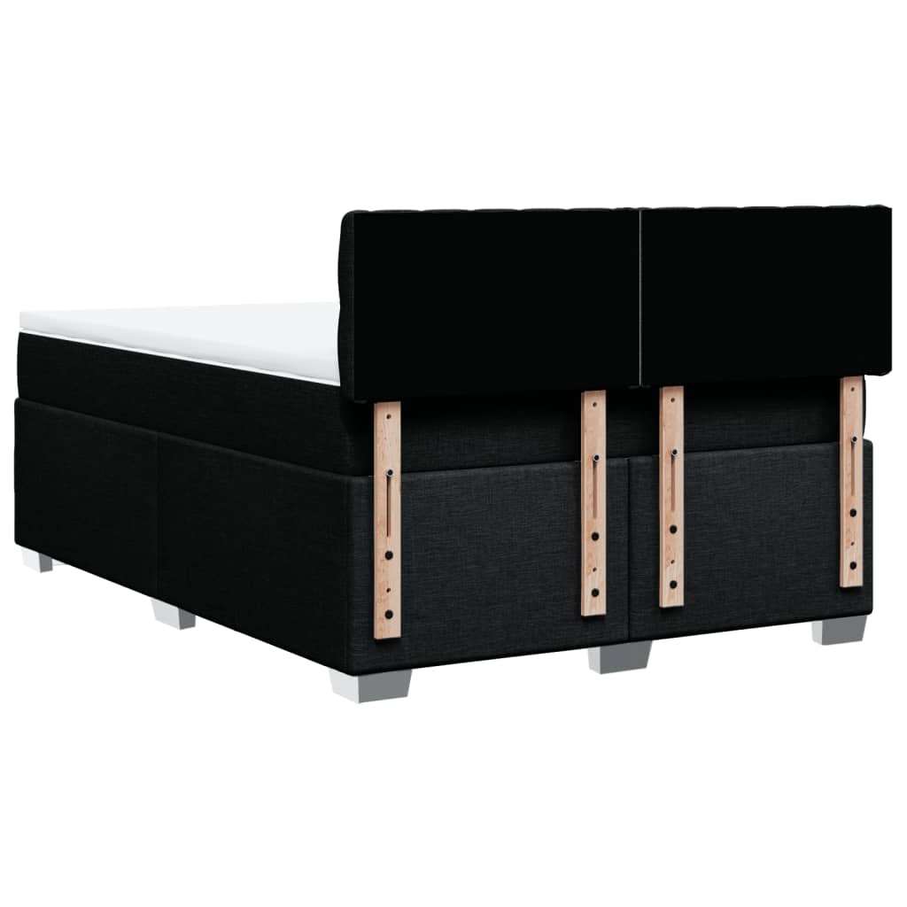 Sommier à lattes de lit avec matelas Noir 140x190 cm Tissu - XIOS