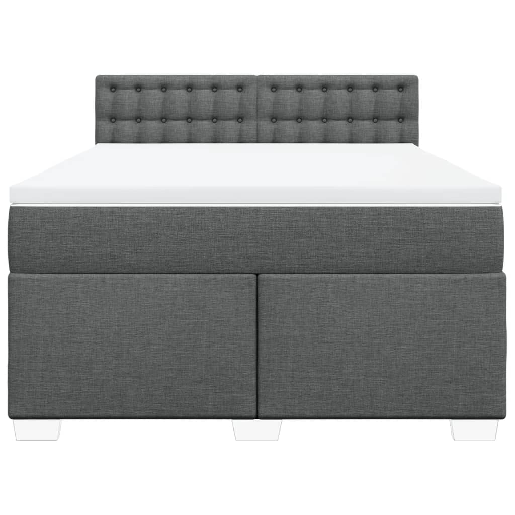 Sommier à lattes de lit avec matelas Gris foncé 140x190cm Tissu - XIOS