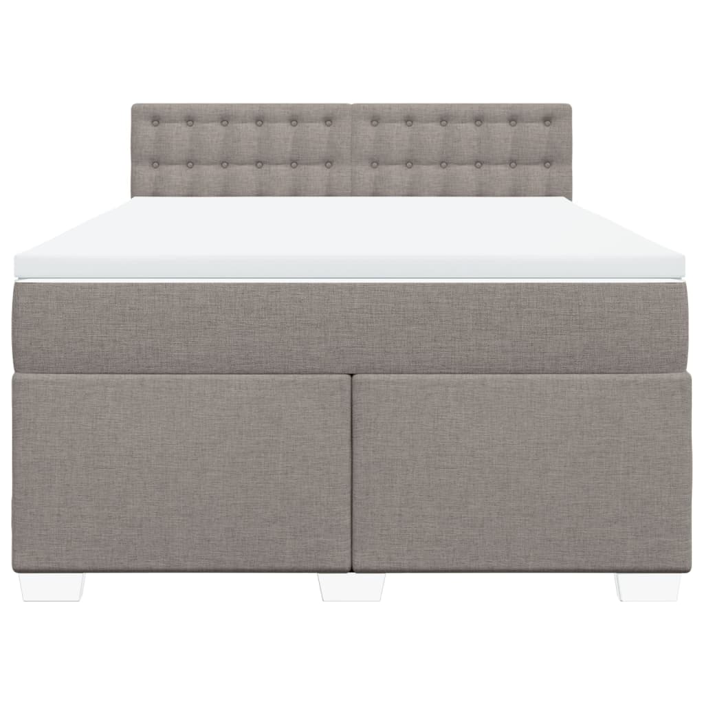 Sommier à lattes de lit avec matelas Taupe 140x190 cm Tissu - XIOS