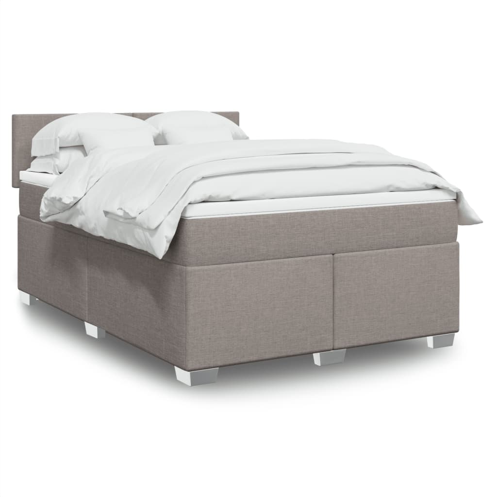 Sommier à lattes de lit avec matelas Taupe 140x200 cm Tissu - XIOS