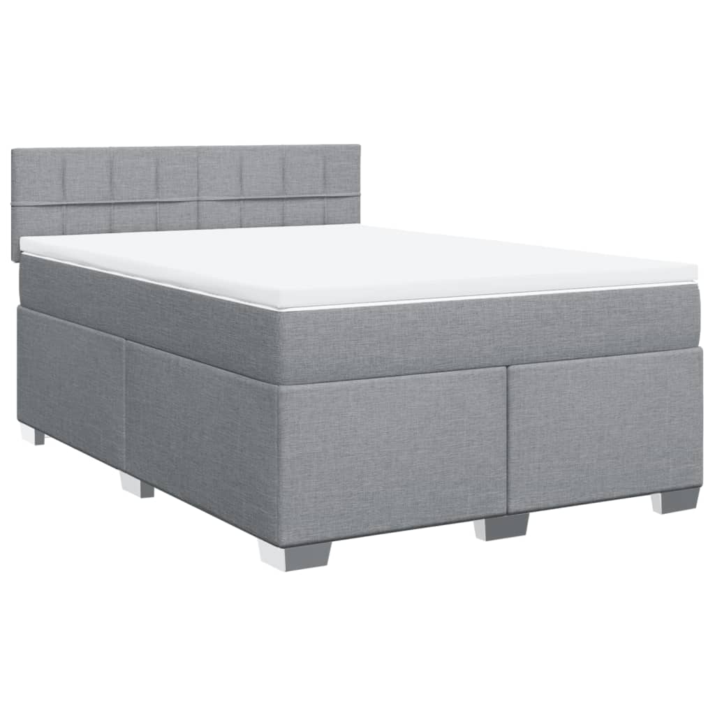 Sommier à lattes de lit avec matelas Gris clair 140x200cm Tissu - XIOS