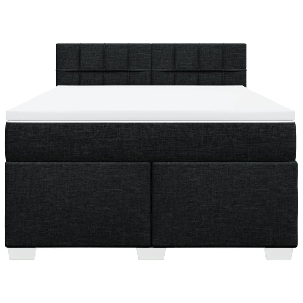 Sommier à lattes de lit avec matelas Noir 140x200 cm Tissu - XIOS