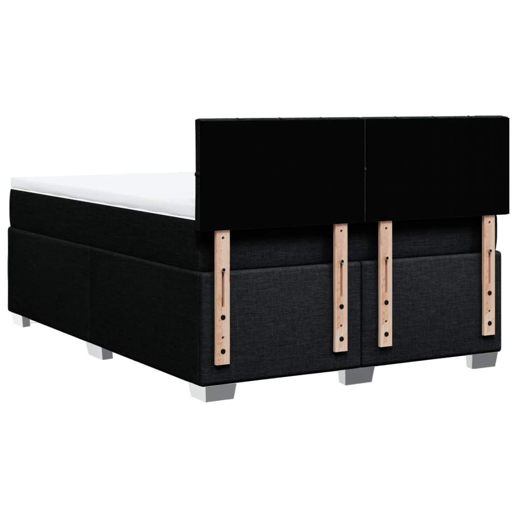 Sommier à lattes de lit avec matelas Noir 140x200 cm Tissu - XIOS