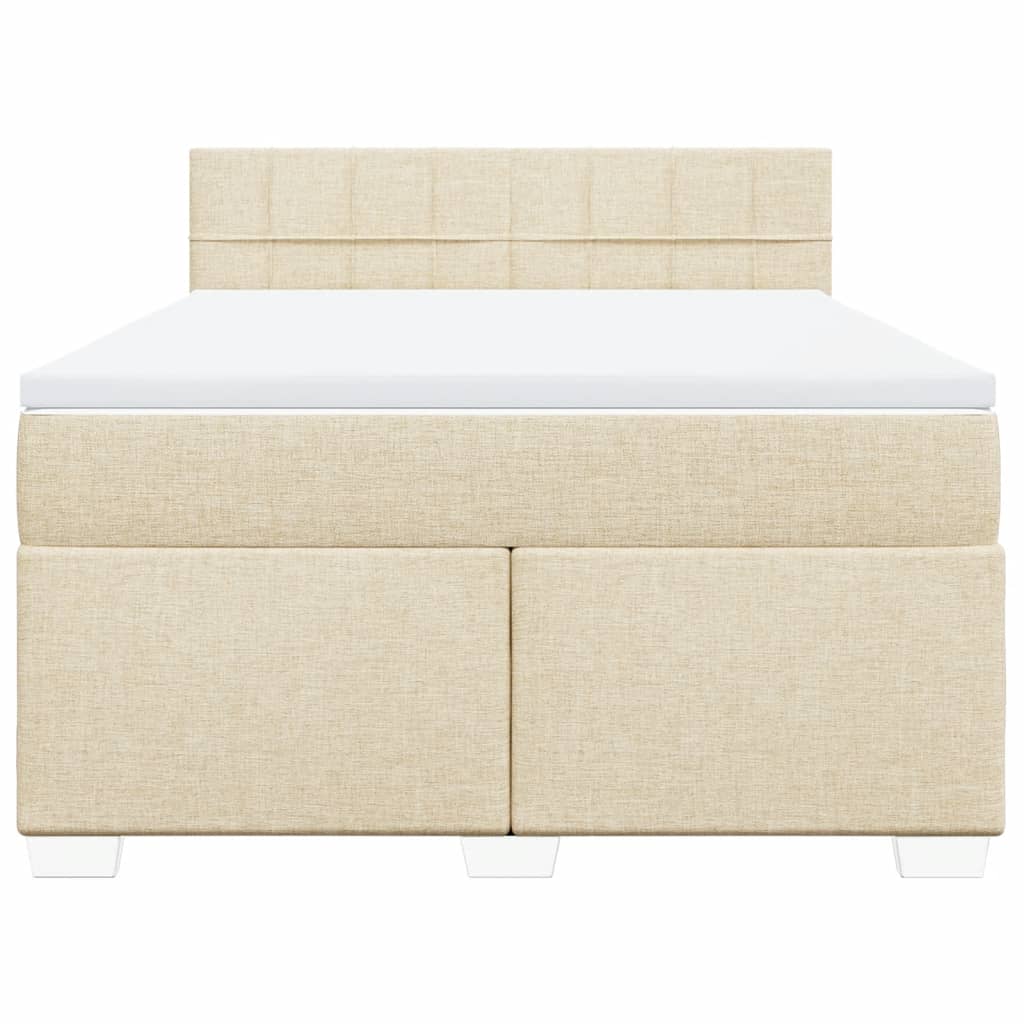 Sommier à lattes de lit avec matelas Crème 140x200 cm Tissu - XIOS