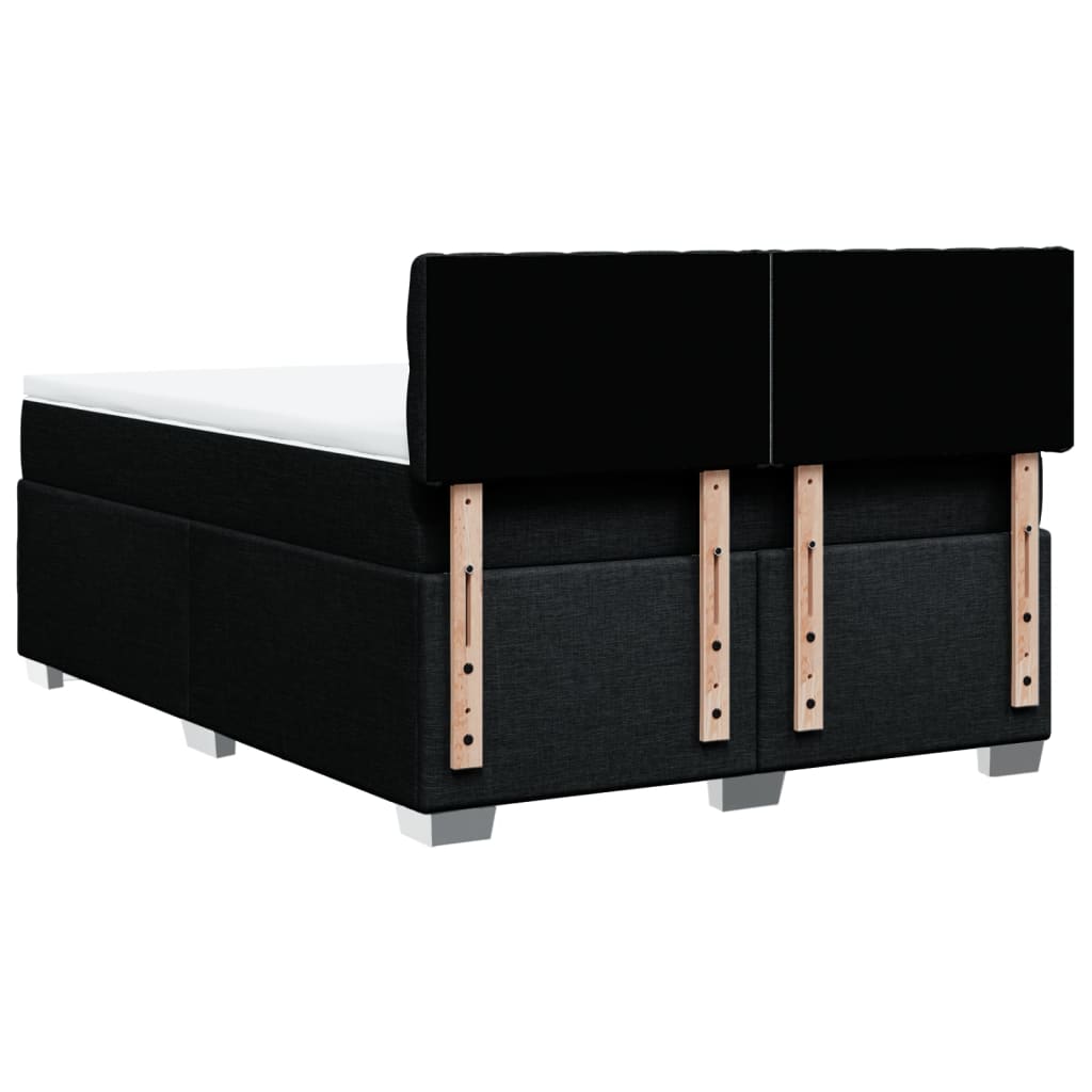 Sommier à lattes de lit avec matelas Noir 140x200 cm Tissu - XIOS