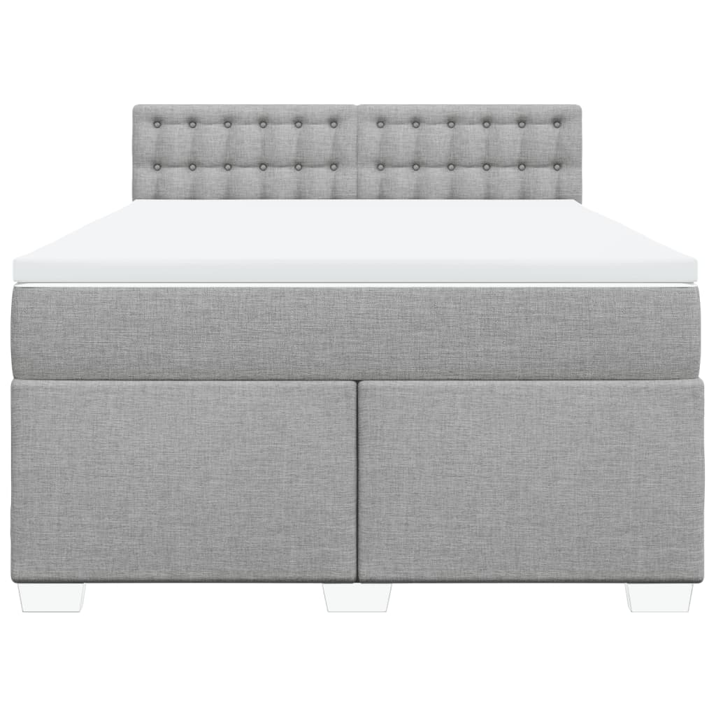 Sommier à lattes de lit avec matelas Gris clair 140x200cm Tissu - XIOS