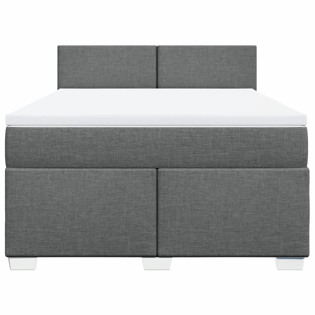 Sommier à lattes de lit avec matelas Gris foncé 160x200cm Tissu - XIOS