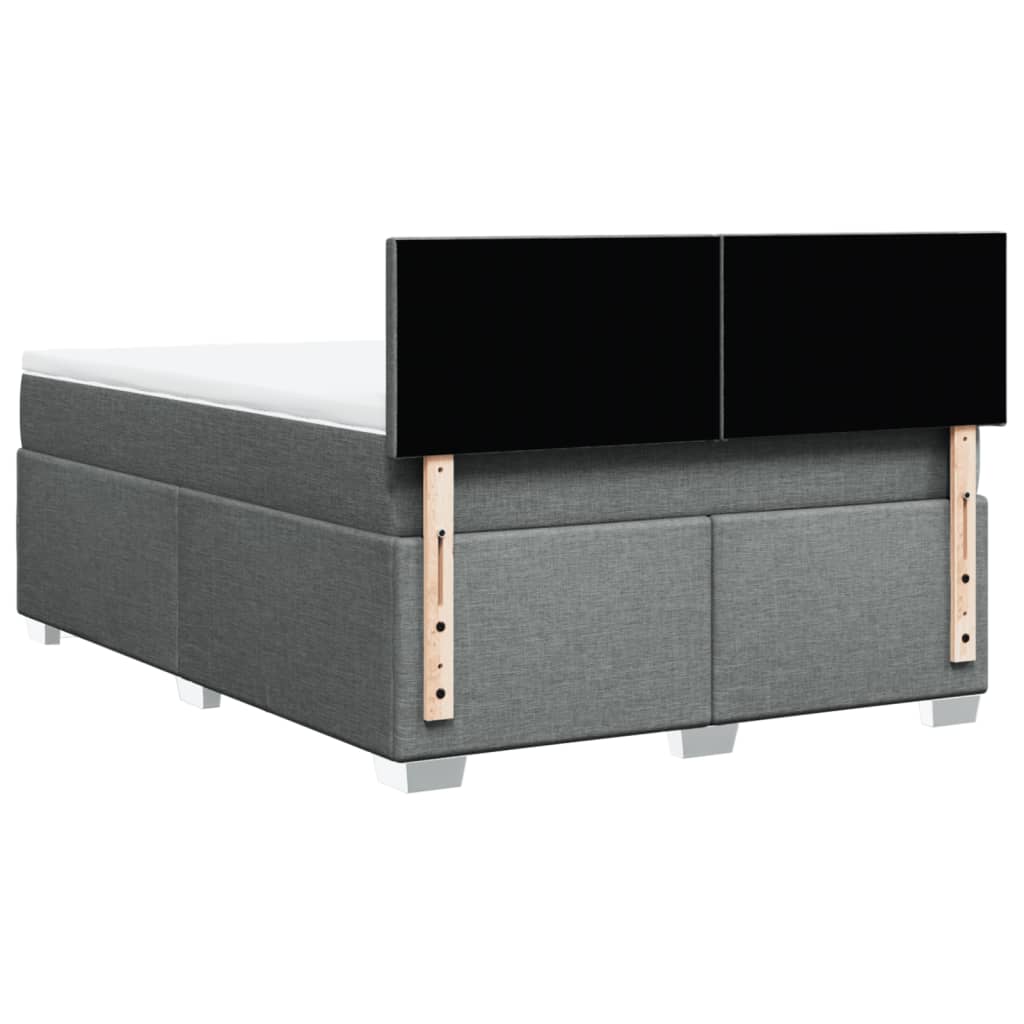Sommier à lattes de lit avec matelas Gris foncé 160x200cm Tissu - XIOS