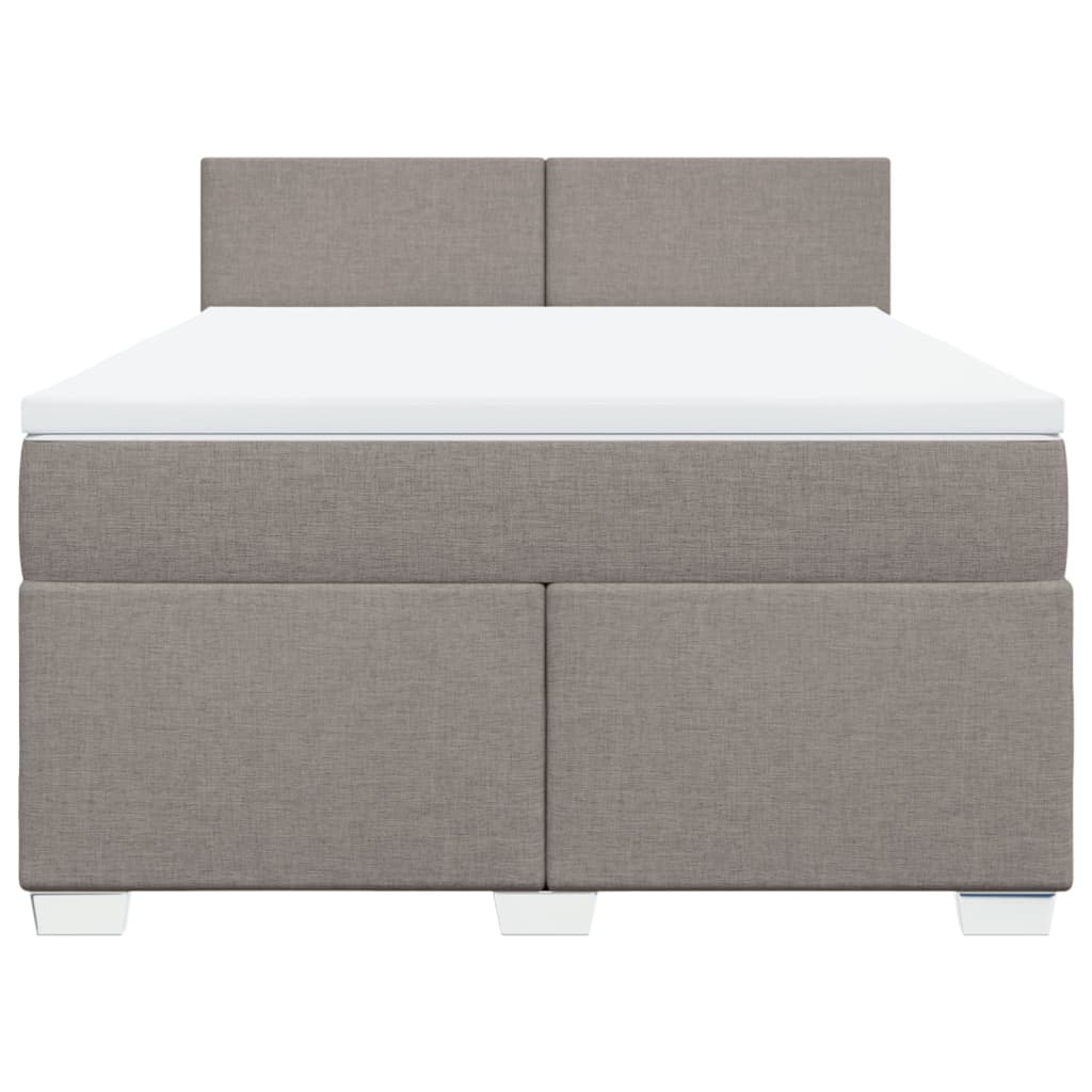 Sommier à lattes de lit avec matelas Taupe 160x200 cm Tissu - XIOS