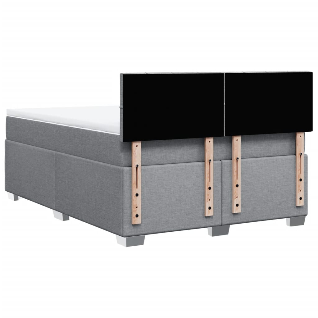 Sommier à lattes de lit avec matelas Gris clair 160x200cm Tissu - XIOS