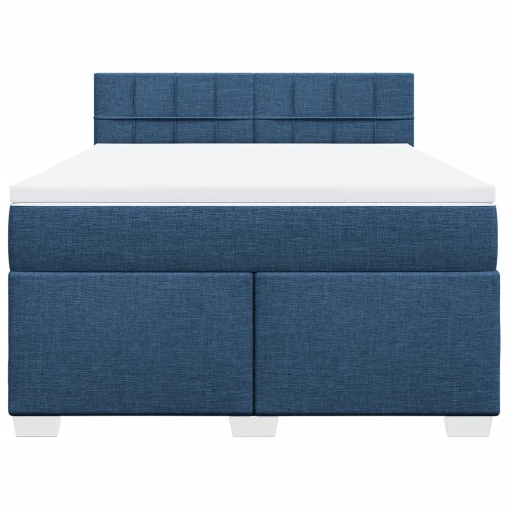 Sommier à lattes de lit avec matelas Bleu 160x200 cm Tissu - XIOS
