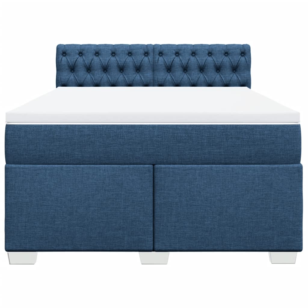 Sommier à lattes de lit avec matelas Bleu 160x200 cm Tissu - XIOS