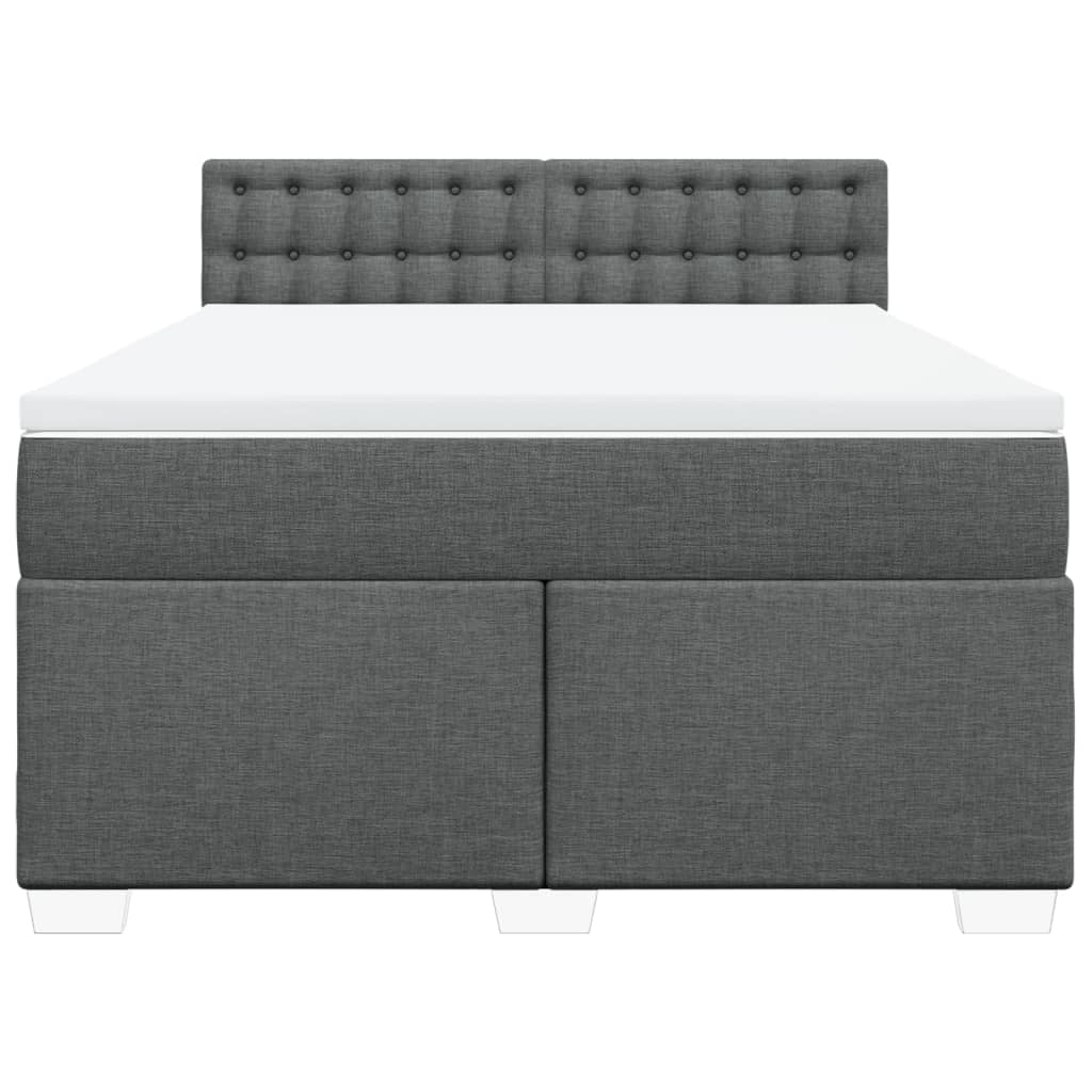 Sommier à lattes de lit avec matelas Gris foncé 160x200cm Tissu - XIOS