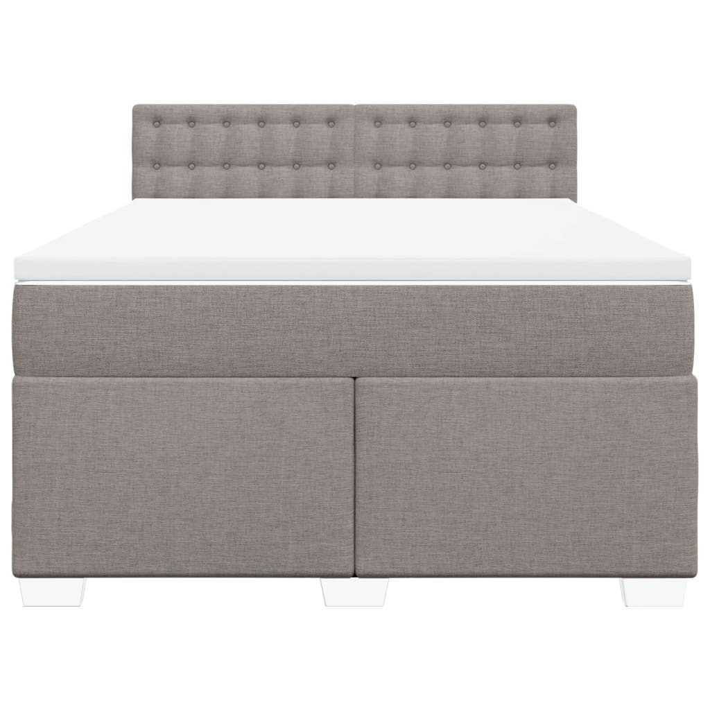 Sommier à lattes de lit avec matelas Taupe 160x200 cm Tissu - XIOS