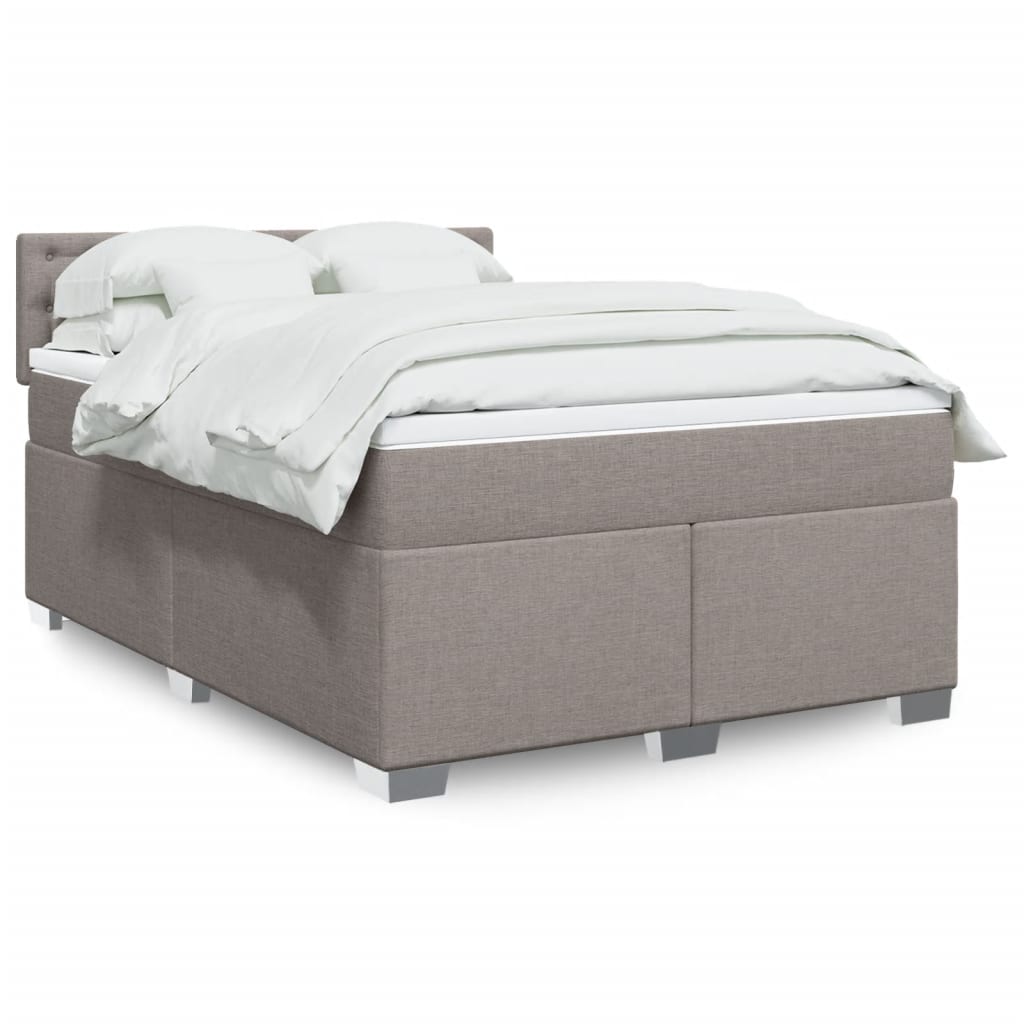 Sommier à lattes de lit avec matelas Taupe 160x200 cm Tissu - XIOS
