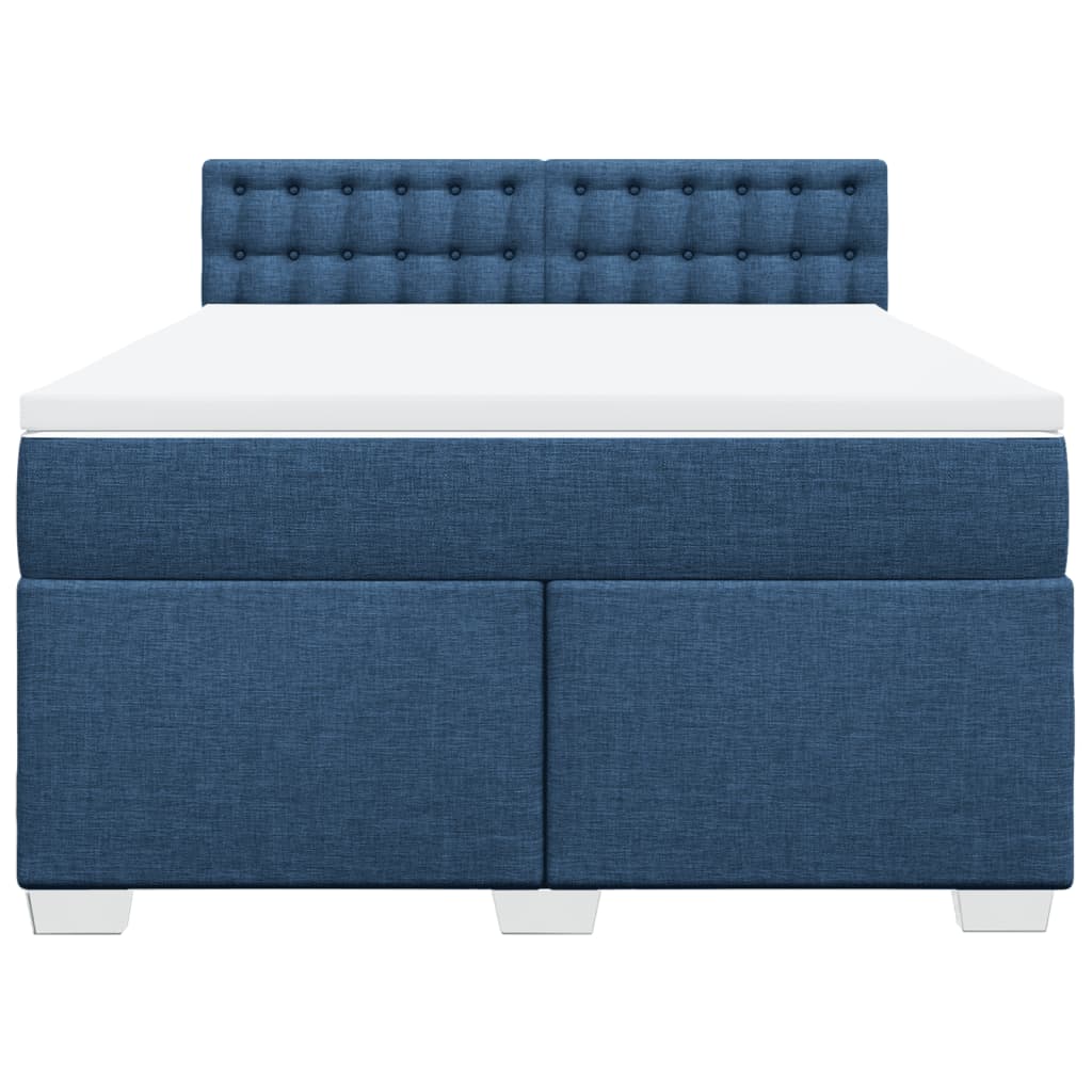 Sommier à lattes de lit avec matelas Bleu 160x200 cm Tissu - XIOS