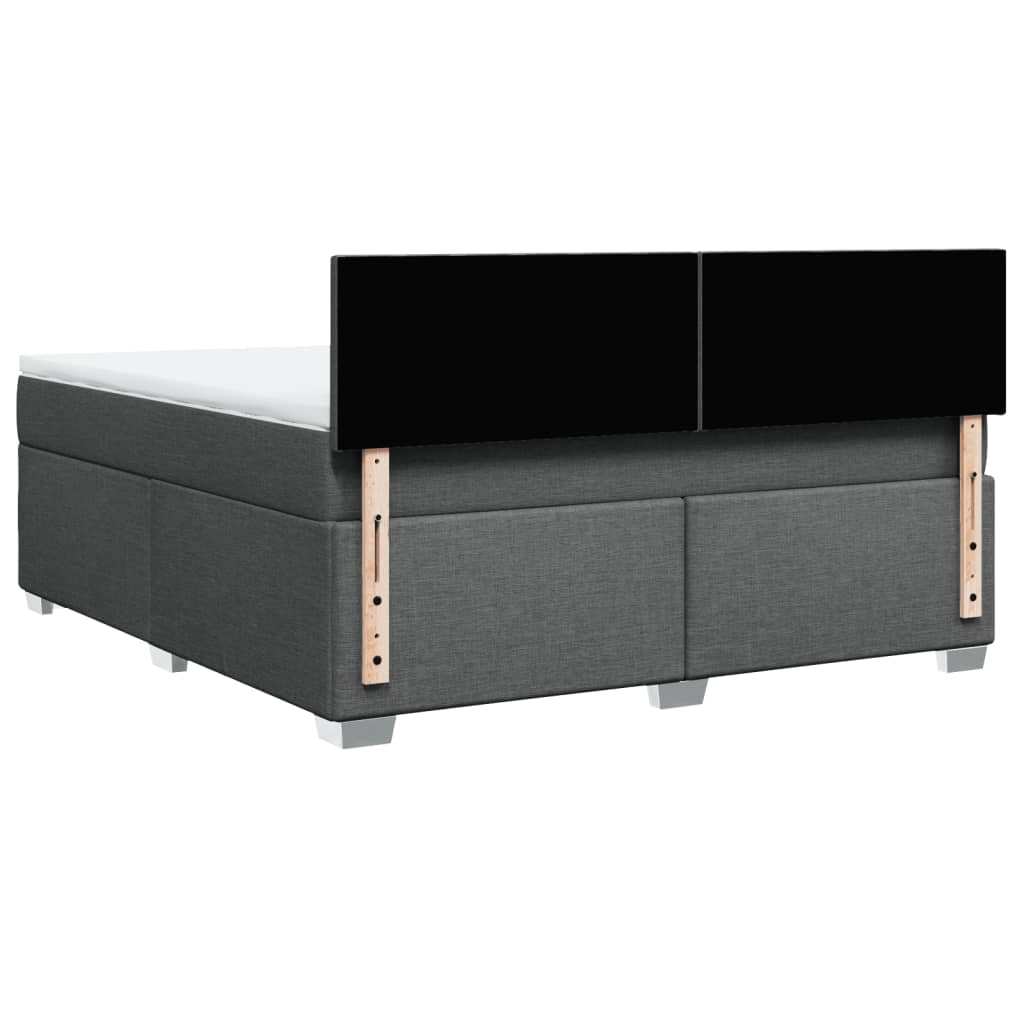 Sommier à lattes de lit avec matelas Gris foncé 180x200cm Tissu - XIOS