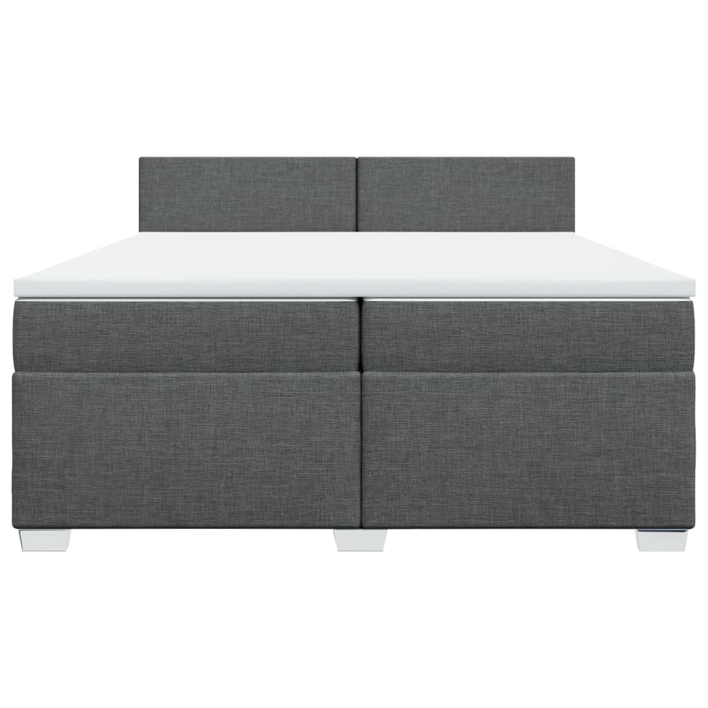 Sommier à lattes de lit avec matelas Gris foncé 200x200cm Tissu - XIOS