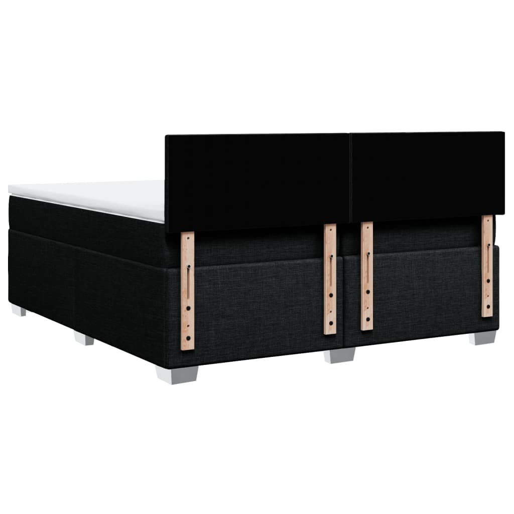 Sommier à lattes de lit avec matelas Noir 200x200 cm Tissu - XIOS