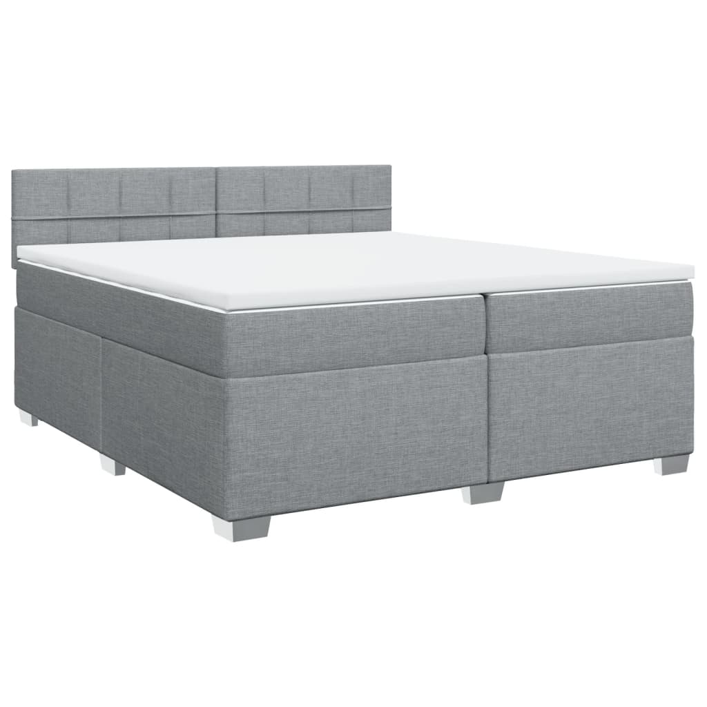 Sommier à lattes de lit avec matelas Gris clair 200x200cm Tissu - XIOS