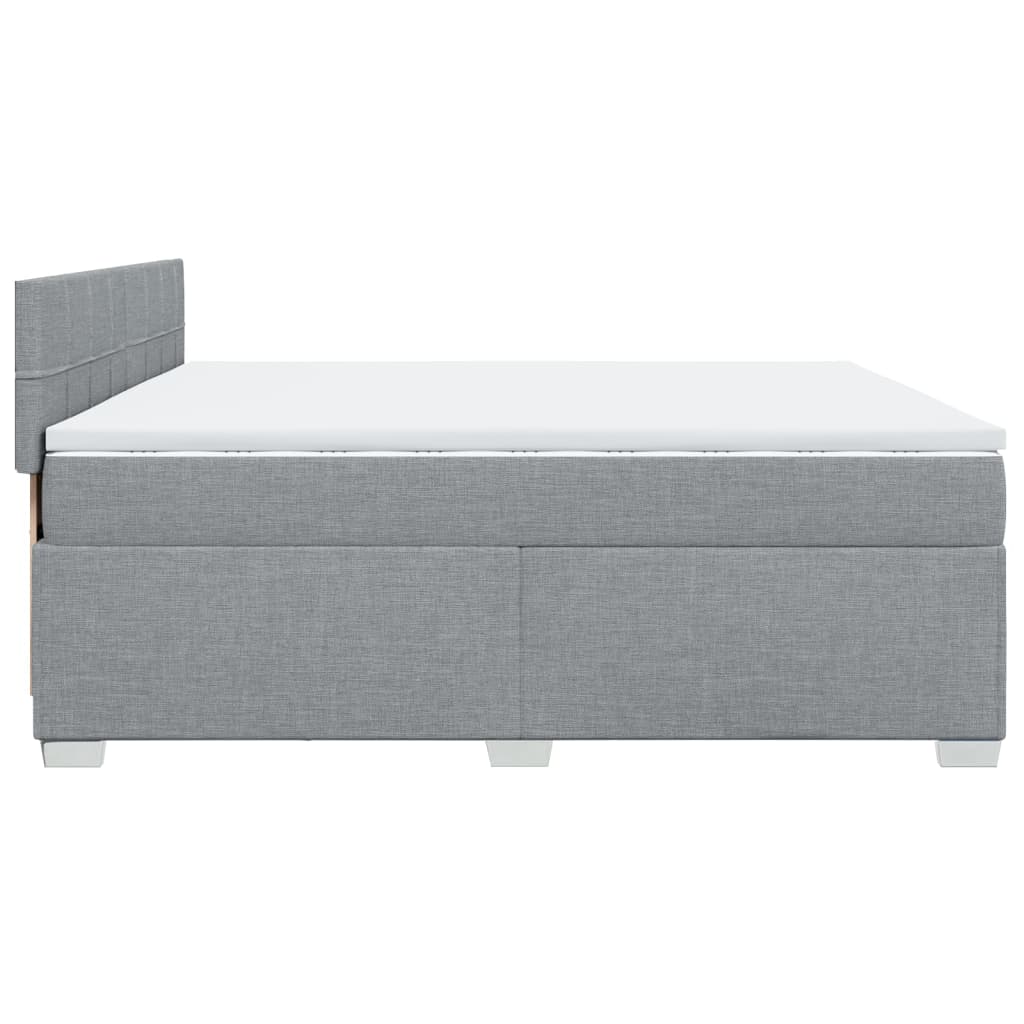 Sommier à lattes de lit avec matelas Gris clair 200x200cm Tissu - XIOS