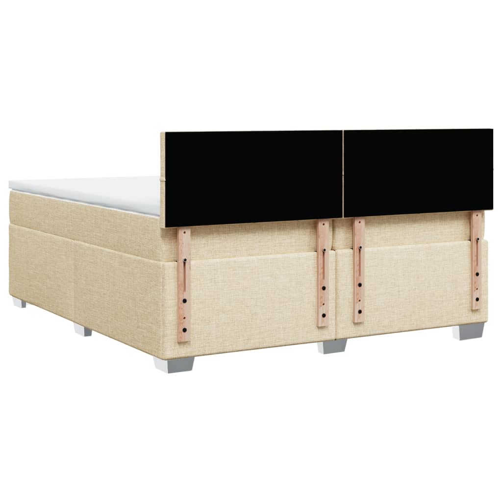 Sommier à lattes de lit avec matelas Crème 200x200 cm Tissu - XIOS