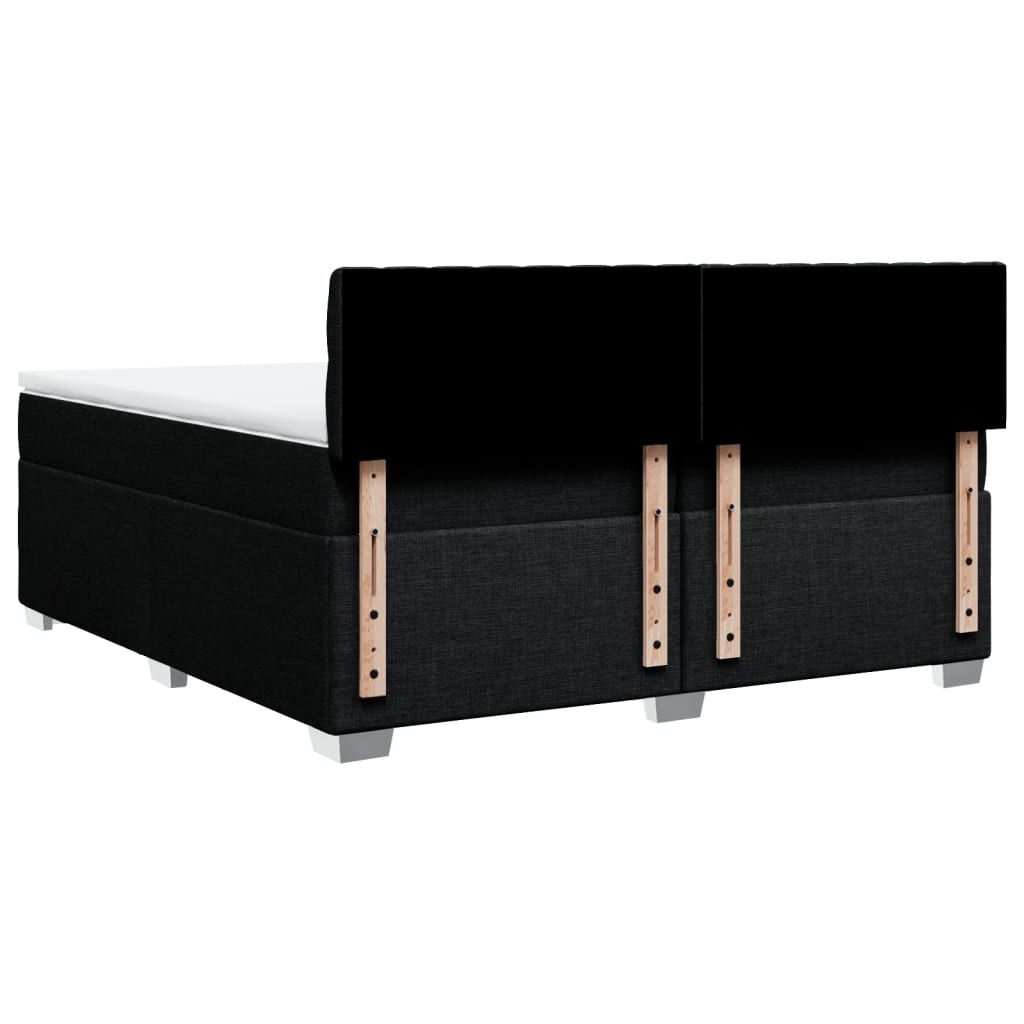 Sommier à lattes de lit avec matelas Noir 200x200 cm Tissu - XIOS