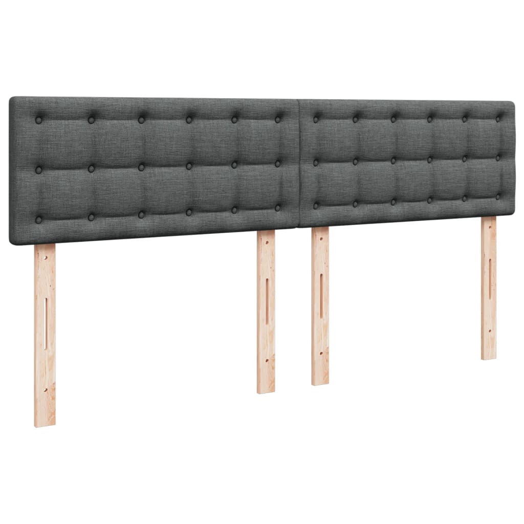 Sommier à lattes de lit avec matelas Gris foncé 200x200cm Tissu - XIOS
