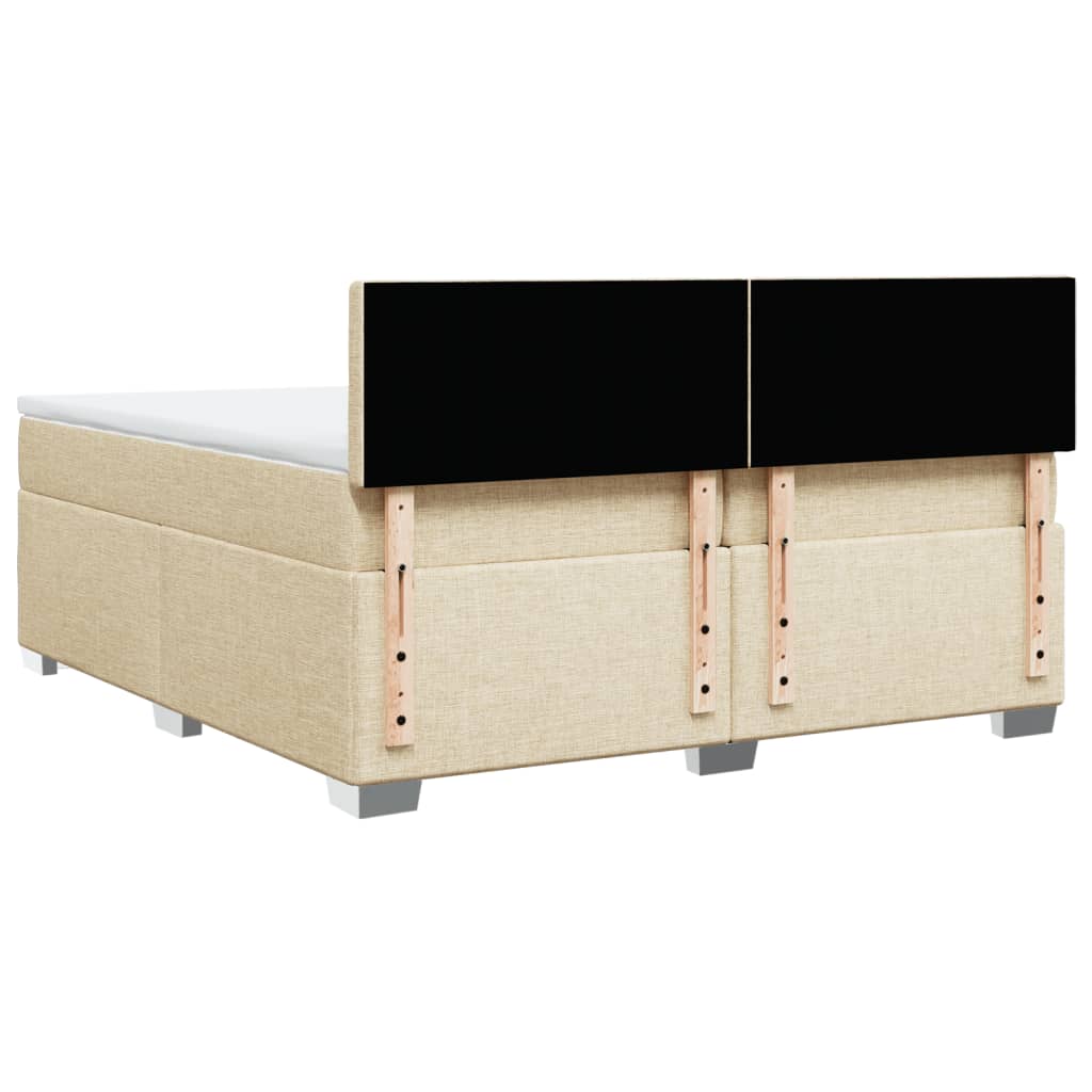 Sommier à lattes de lit avec matelas Crème 200x200 cm Tissu - XIOS