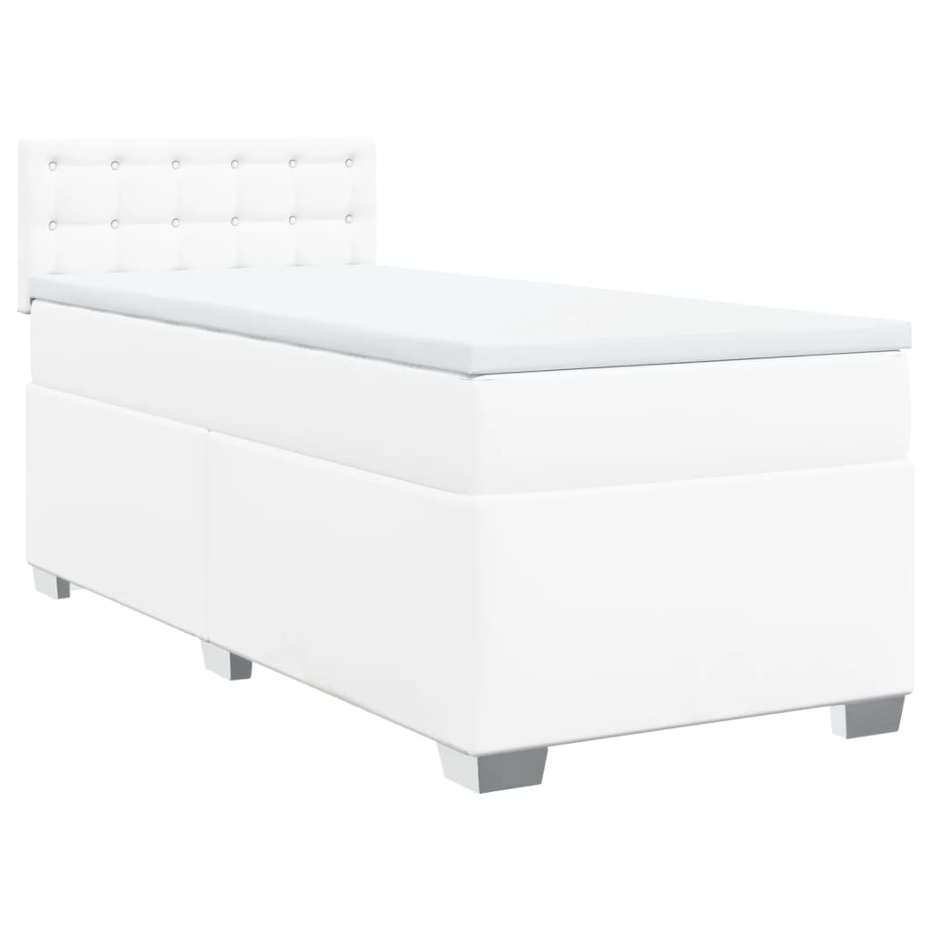 Sommier à lattes de lit avec matelas Blanc 90x190 cm Similicuir - XIOS